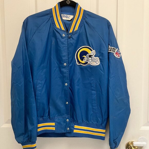 Vintage NFL Los Angeles Rams Chalk Line nylon Jacket.  Men's Medium - Picture 1 of 6
